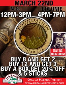 Foundation Cigar Sale Event! @ Habana Premium Cigar Shoppe